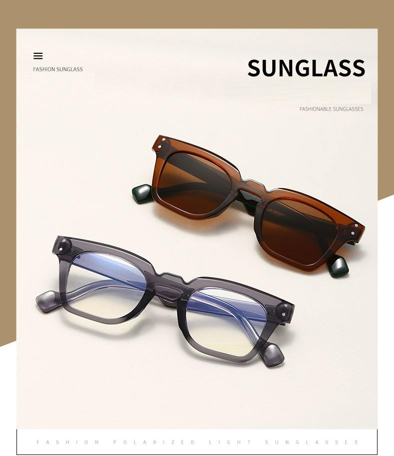 AUGEN Modern Rectangular Plastic Unisex Sunglasses UV 400 Protected Medium Size (200-C1)