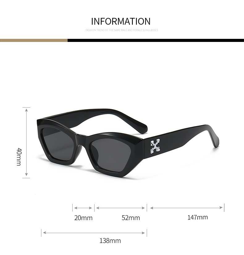 AUGEN Classic Cat Eye Plastic Unisex Sunglasses UV 400 Protected Medium Size (208-C5)