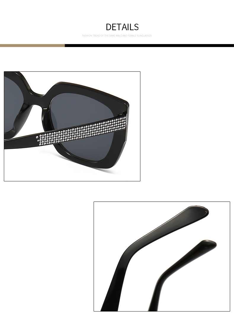 AUGEN Modern Square Plastic Unisex Sunglasses UV 400 Protected Large Size (210-C1)