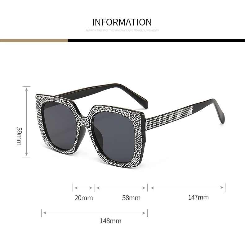 AUGEN Modern Square Plastic Unisex Sunglasses UV 400 Protected Large Size (210-C1)