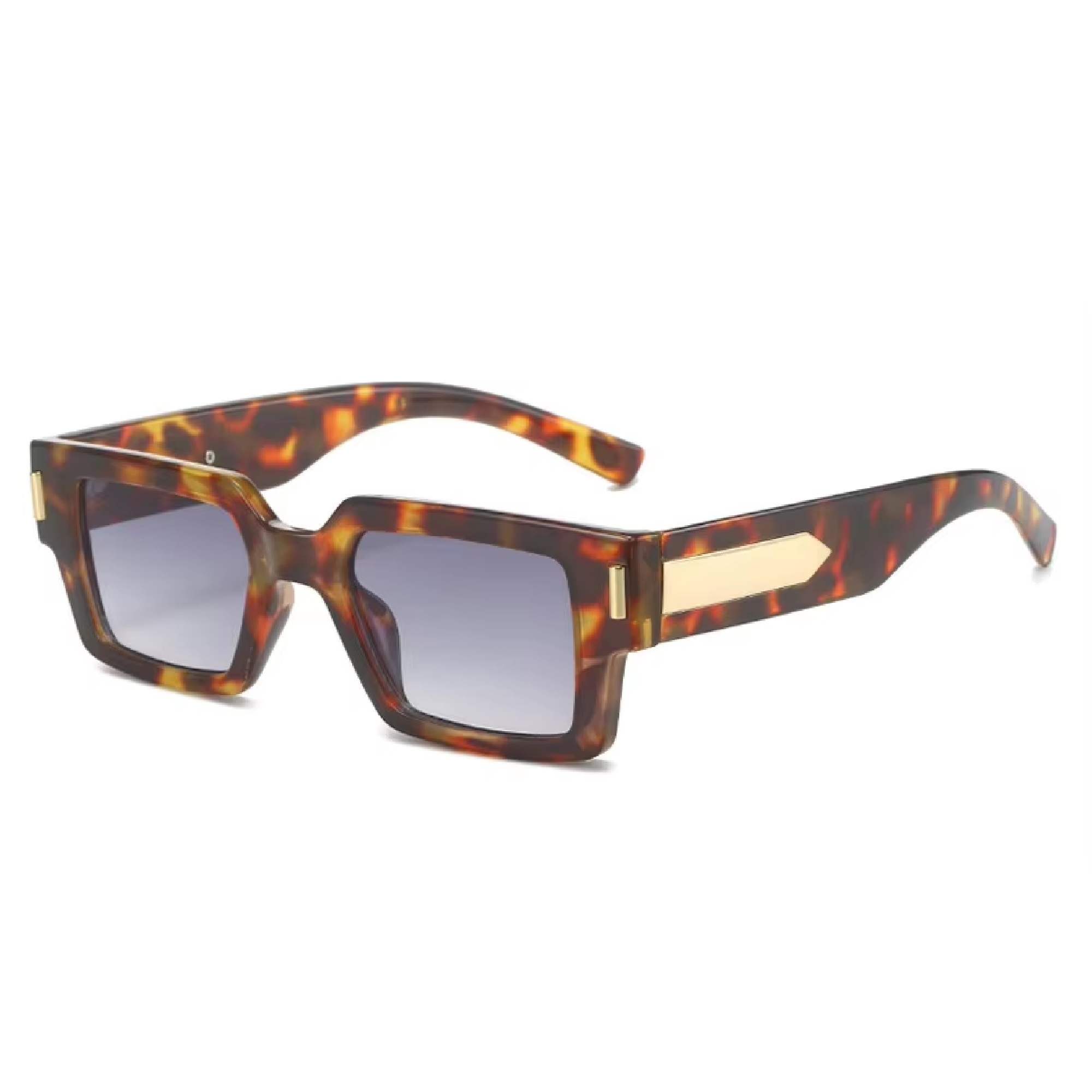 AUGEN Modern Rectangular Arrow Plastic Unisex Sunglasses UV 400 Protected Medium Size (214-C2)