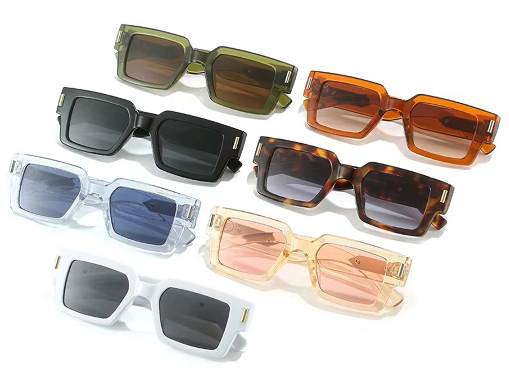 AUGEN Modern Rectangular Arrow Plastic Unisex Sunglasses UV 400 Protected Medium Size (214-C2)