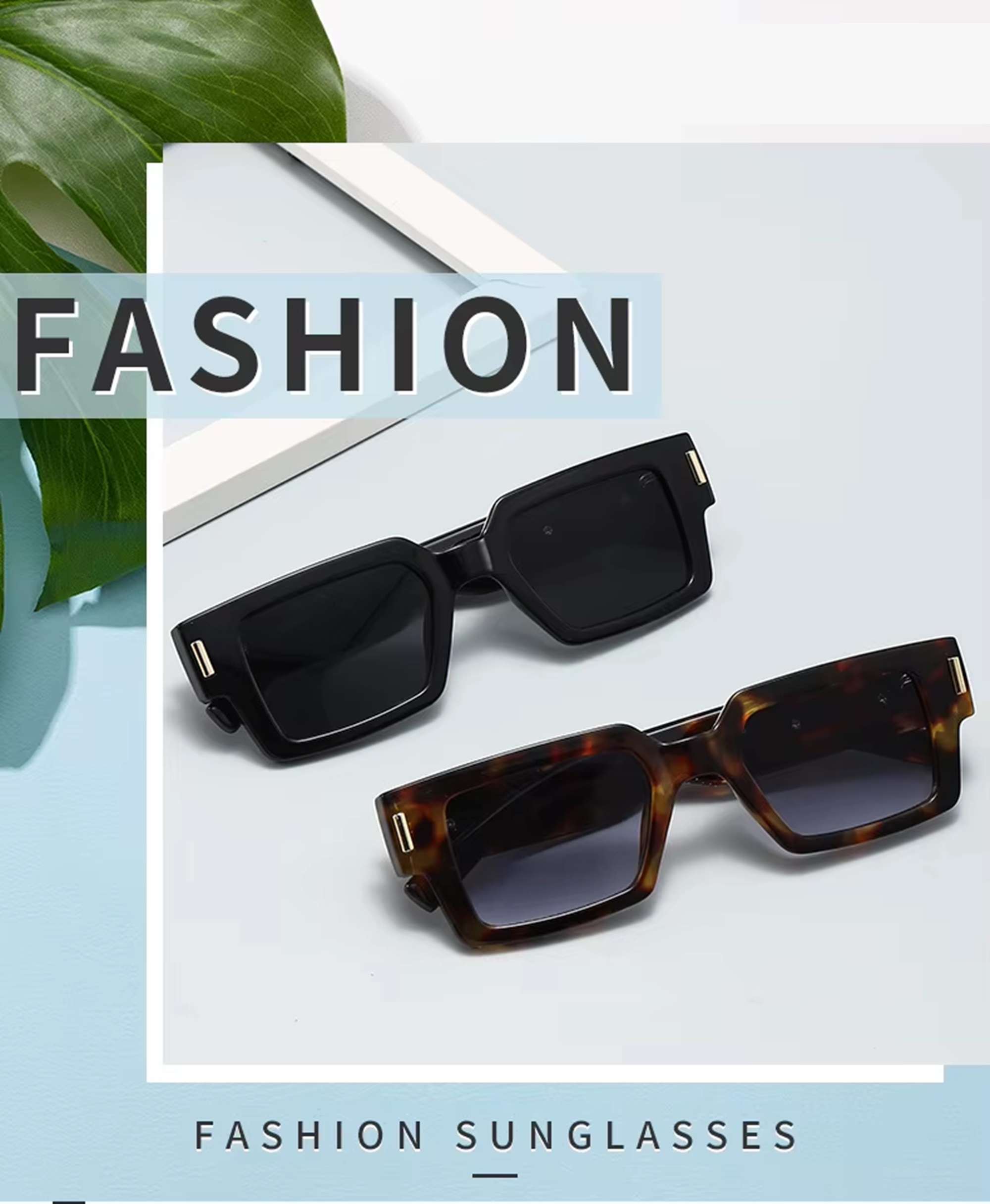 AUGEN Modern Rectangular Arrow Plastic Unisex Sunglasses UV 400 Protected Medium Size (214-C2)