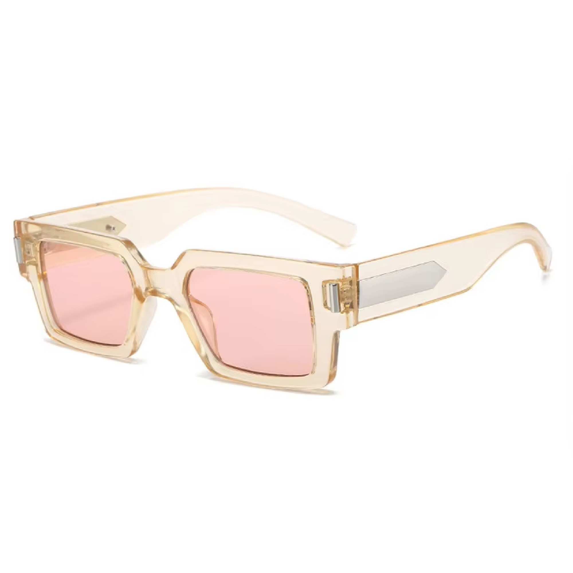 AUGEN Modern Rectangular Arrow Plastic Unisex Sunglasses UV 400 Protected Medium Size (214-C5)