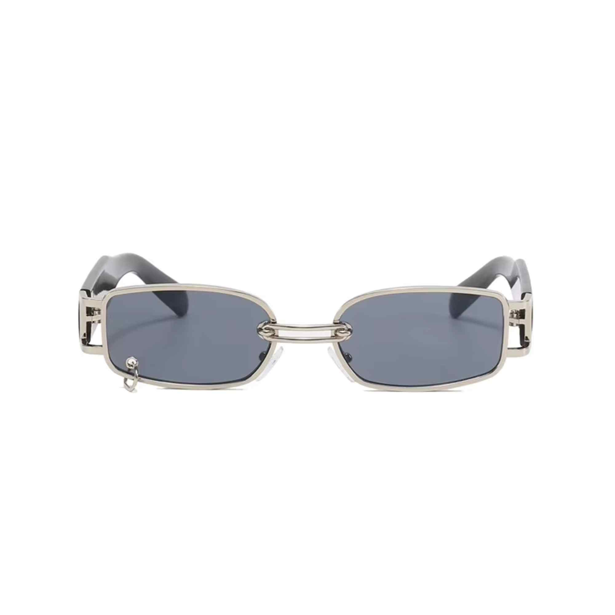 AUGEN Retro Rectangular Metal Unisex Sunglasses UV 400 Protected Medium Size (215-C1)