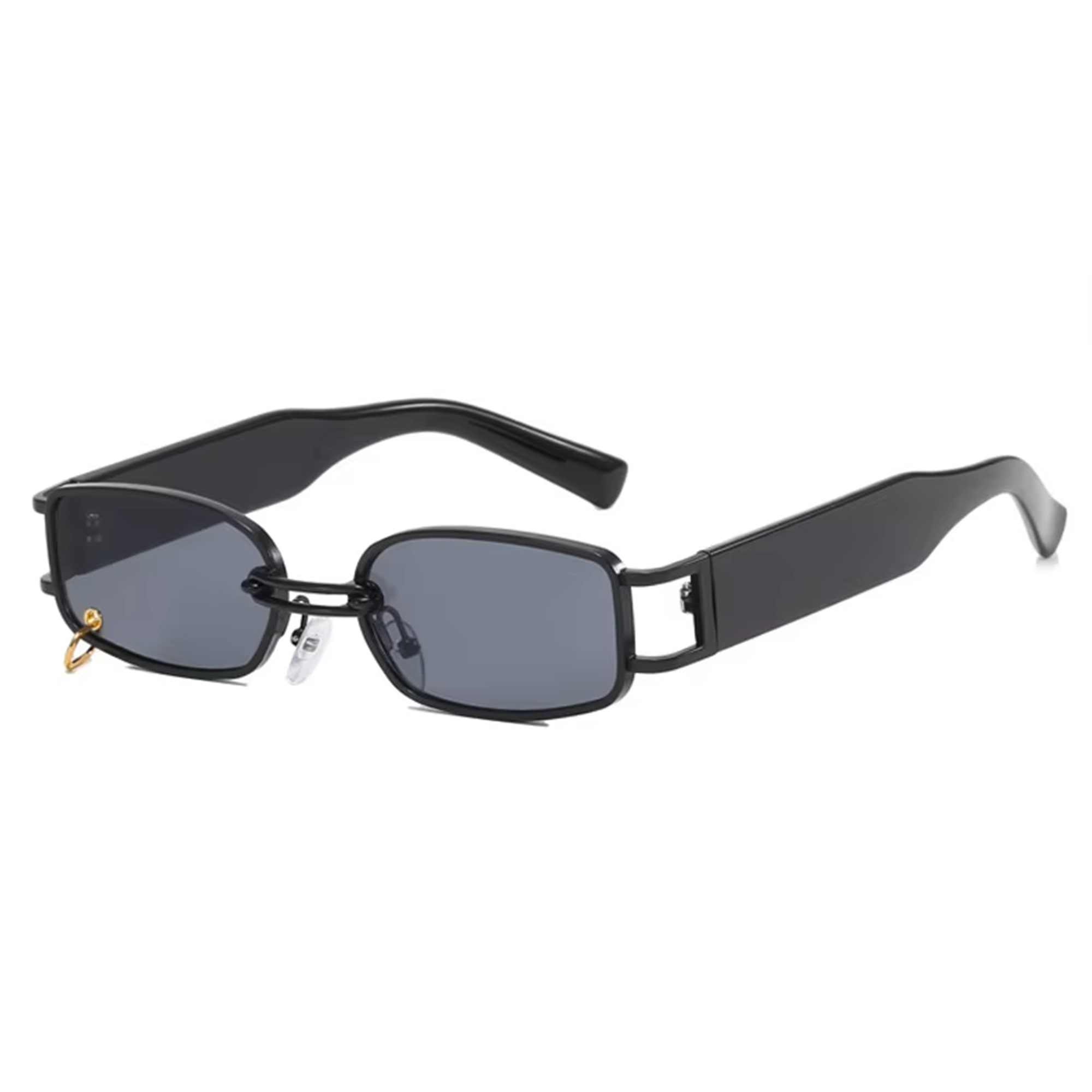 AUGEN Retro Rectangular Metal Unisex Sunglasses UV 400 Protected Medium Size (215-C2)