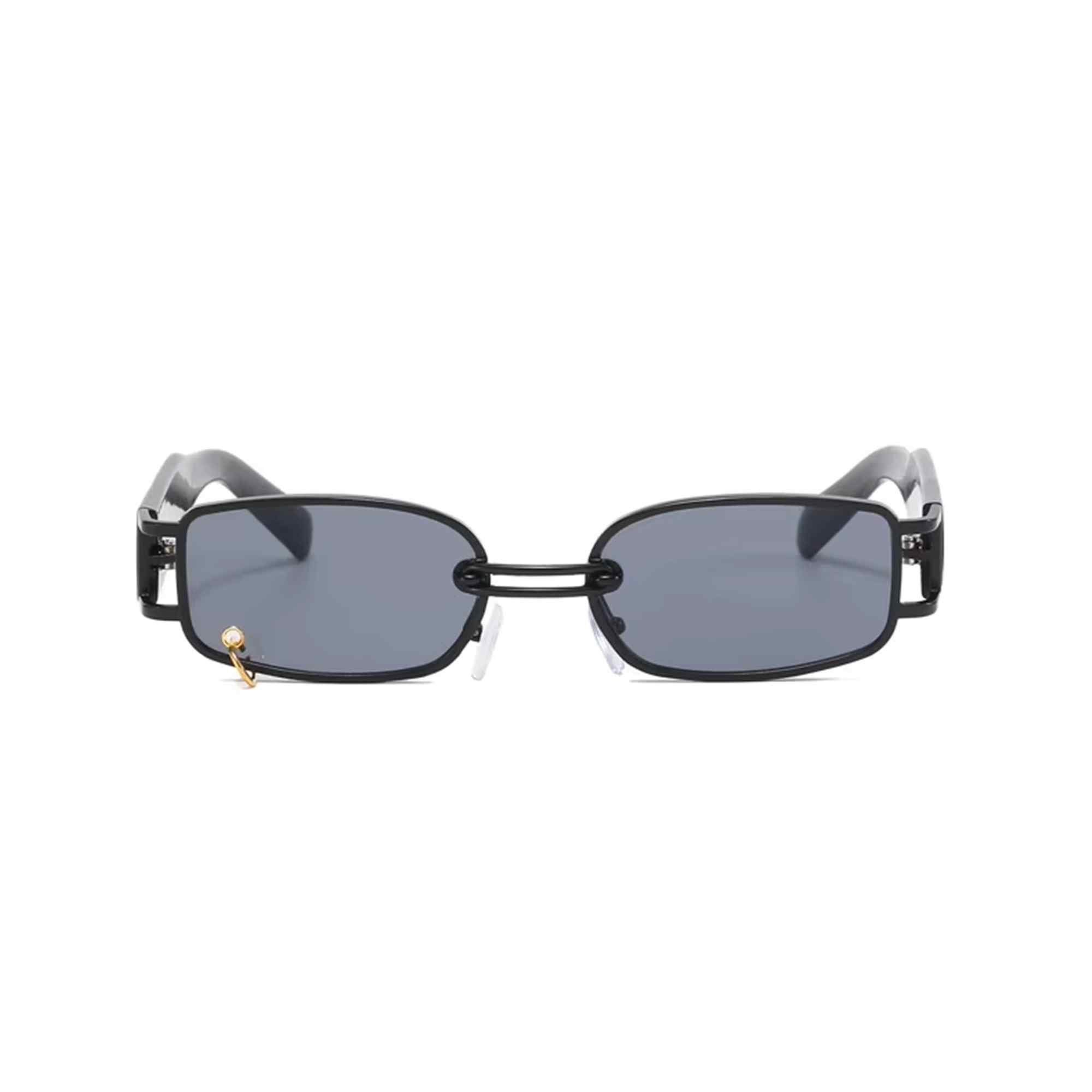 AUGEN Retro Rectangular Metal Unisex Sunglasses UV 400 Protected Medium Size (215-C2)