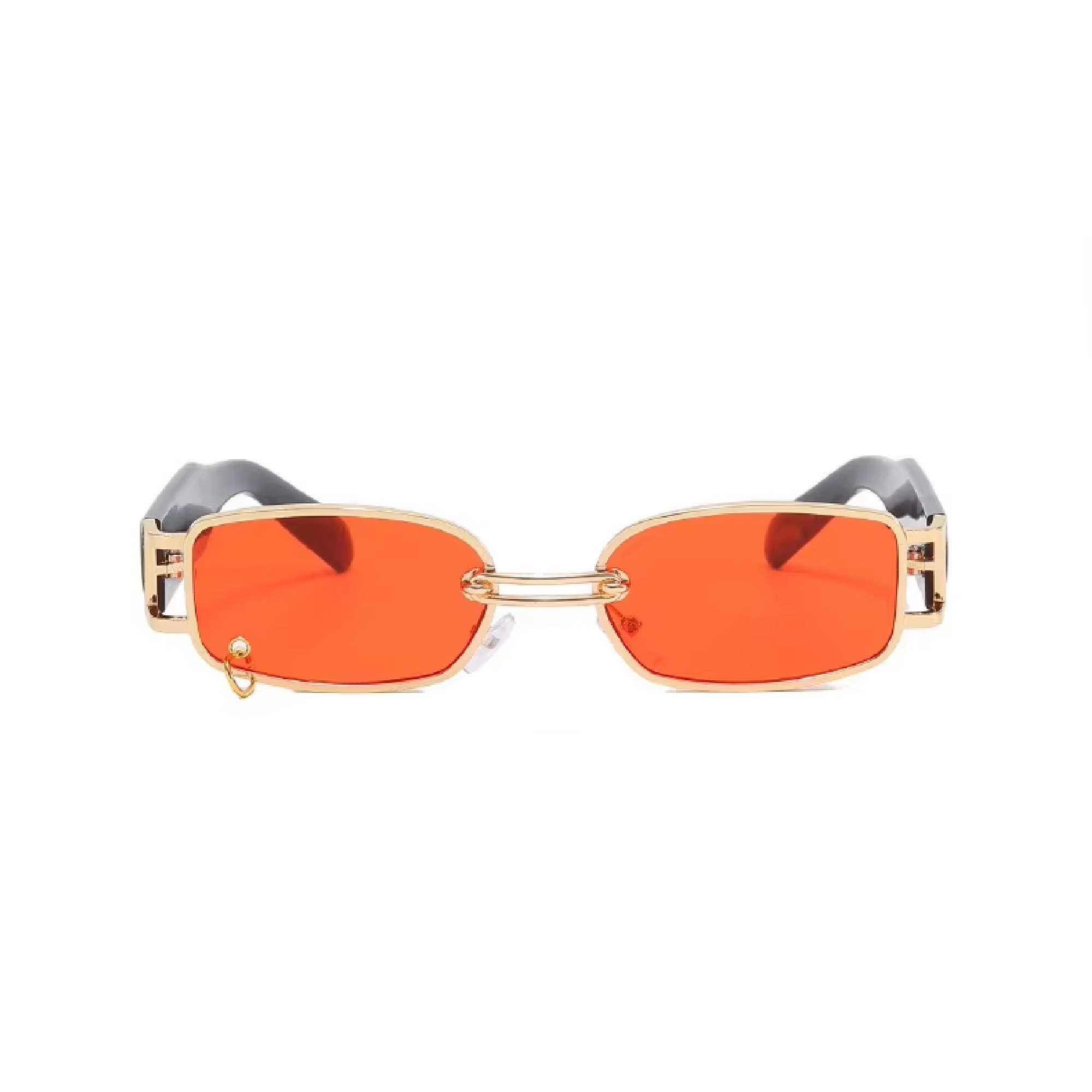 AUGEN Retro Rectangular Metal Unisex Sunglasses UV 400 Protected Medium Size (215-C4)