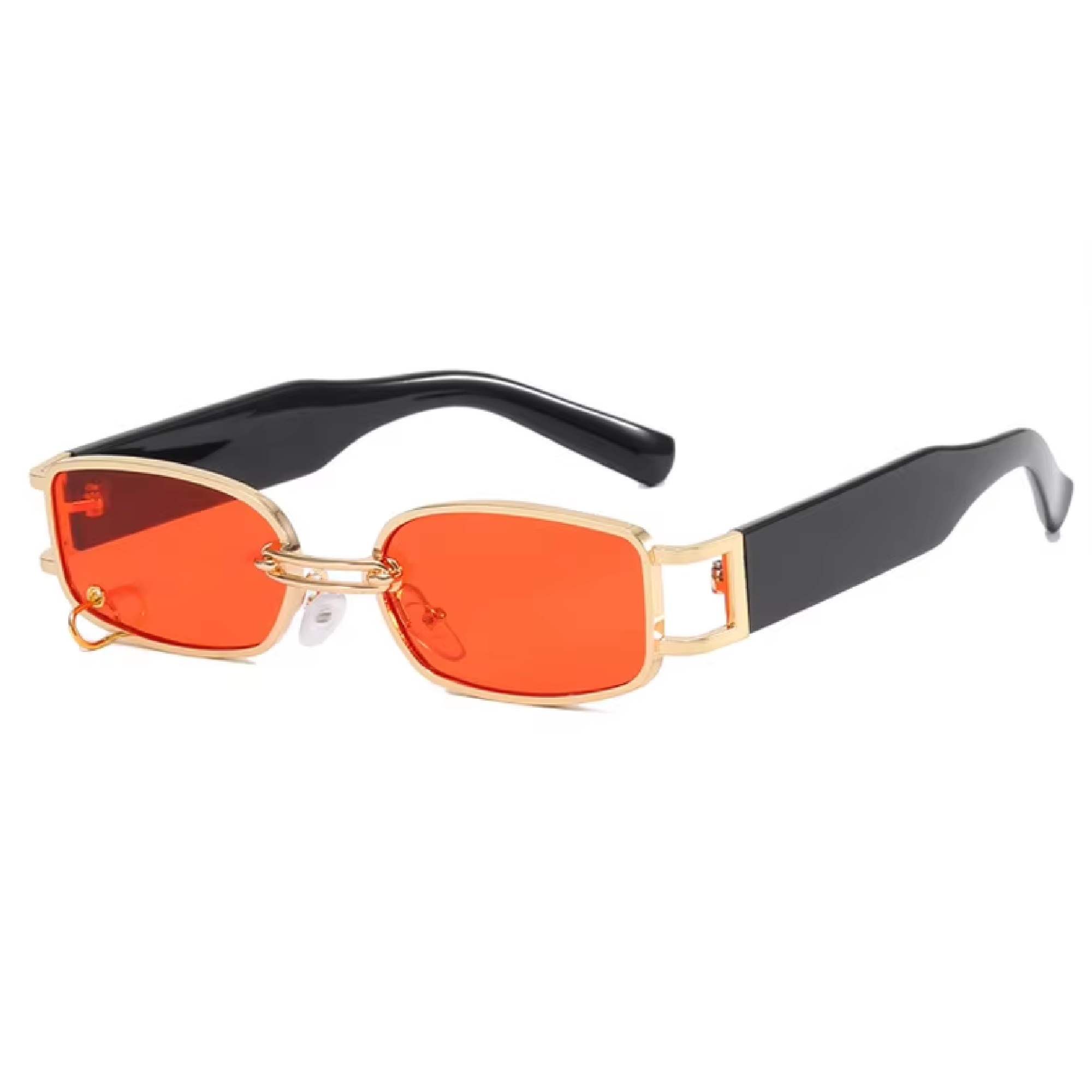 AUGEN Retro Rectangular Metal Unisex Sunglasses UV 400 Protected Medium Size (215-C4)