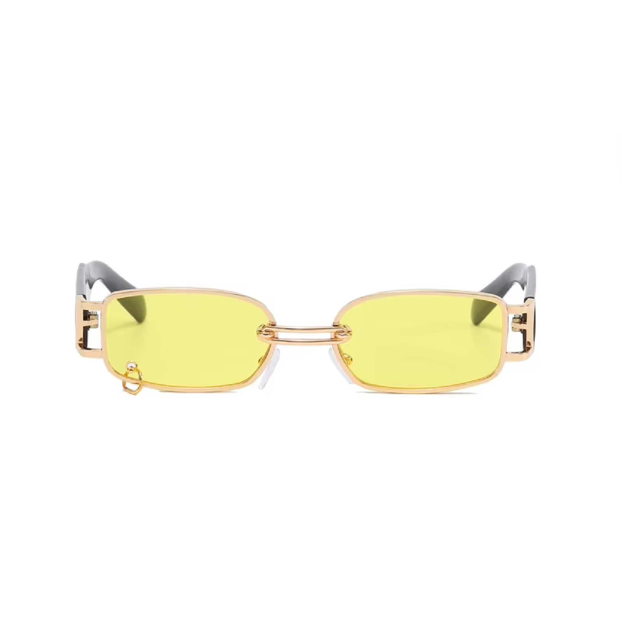 AUGEN Retro Rectangular Metal Unisex Sunglasses UV 400 Protected Medium Size (215-C5)