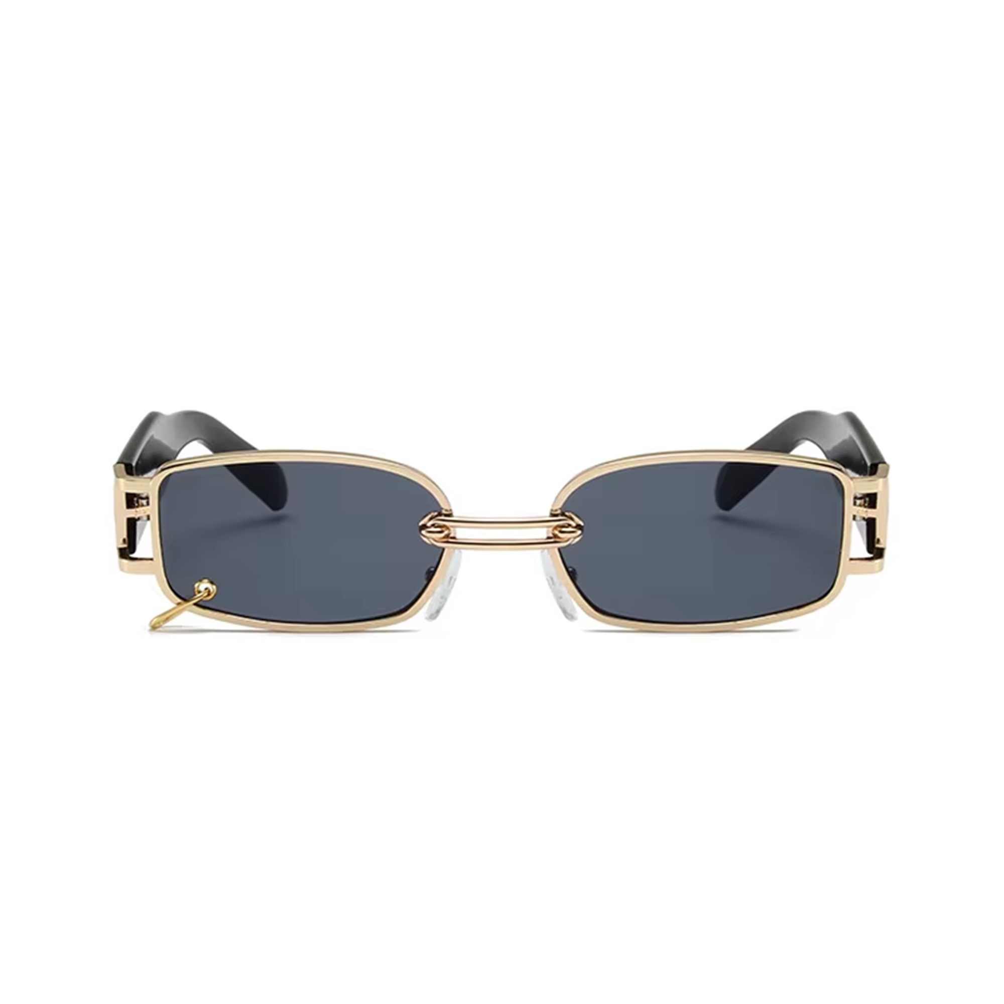 AUGEN Retro Rectangular Metal Unisex Sunglasses UV 400 Protected Medium Size (215-C7)