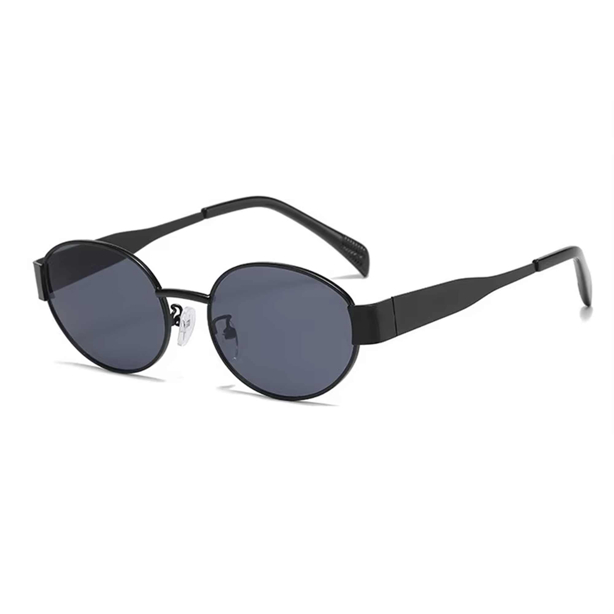 AUGEN Retro Oval Metal Unisex Sunglasses UV 400 Protected Medium Size (216-C1)