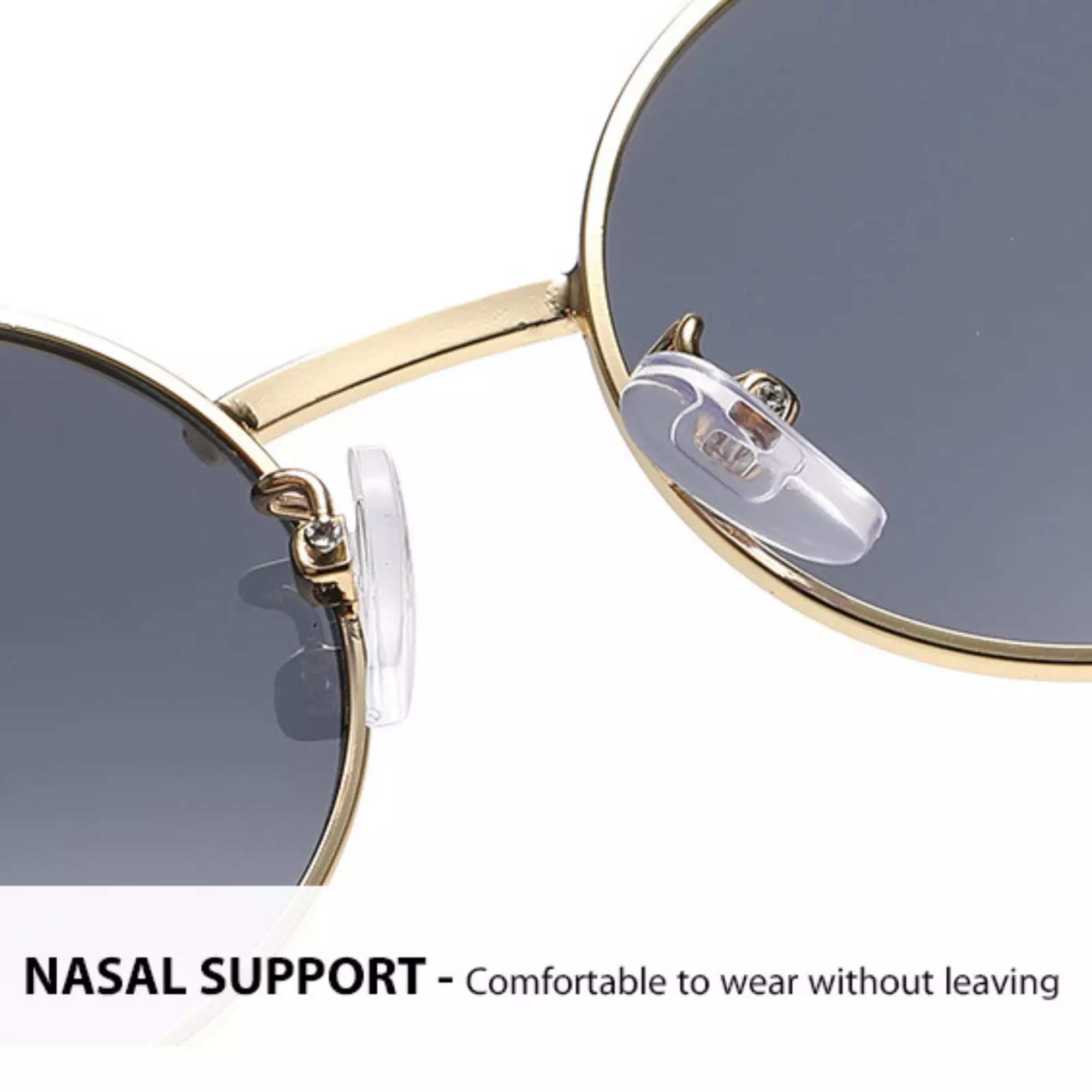 AUGEN Retro Oval Metal Unisex Sunglasses UV 400 Protected Medium Size (216-C2)