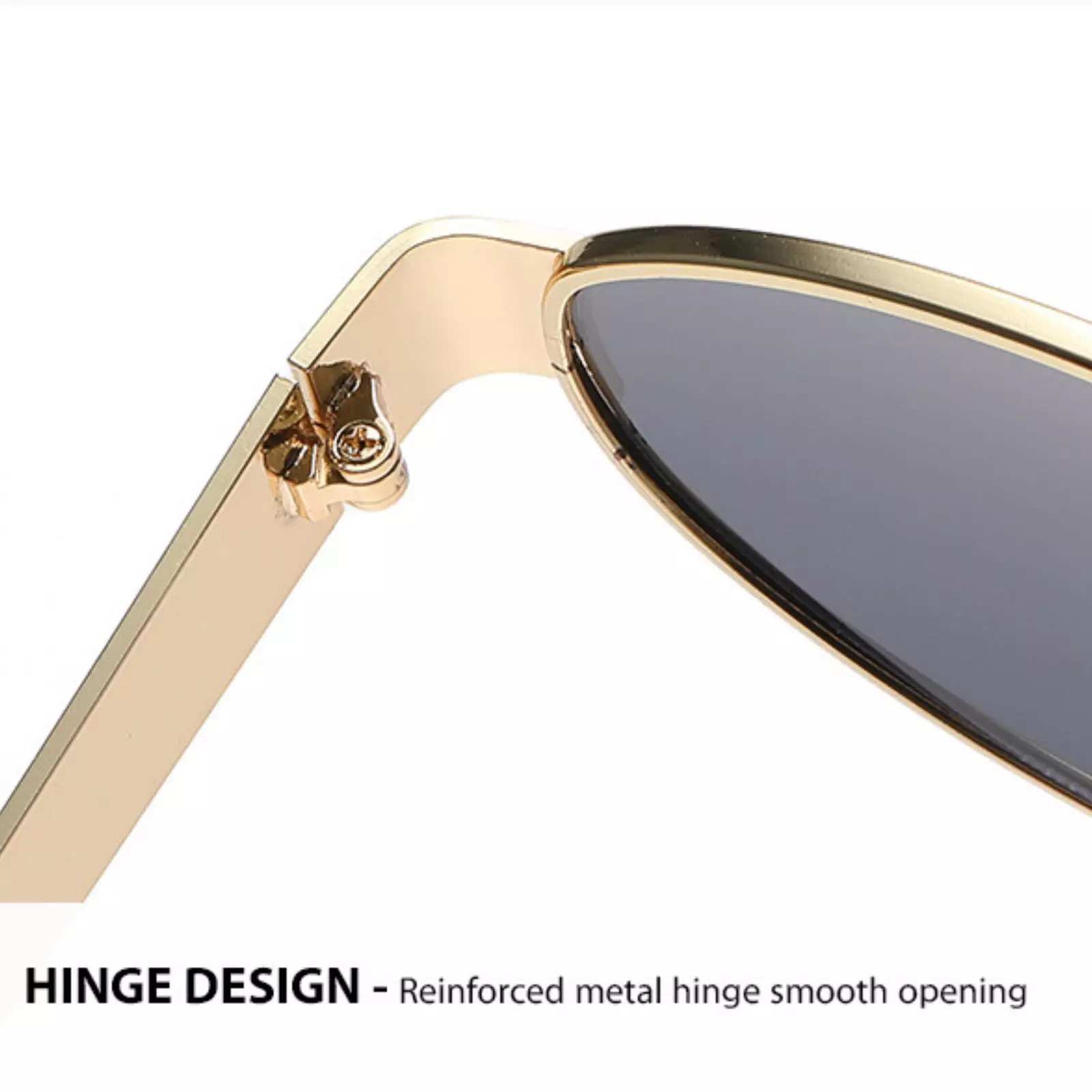 AUGEN Retro Oval Metal Unisex Sunglasses UV 400 Protected Medium Size (216-C2)