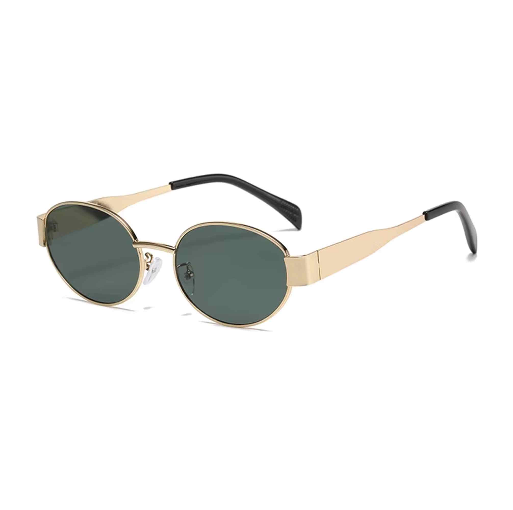 AUGEN Retro Oval Metal Unisex Sunglasses UV 400 Protected Medium Size (216-C3)