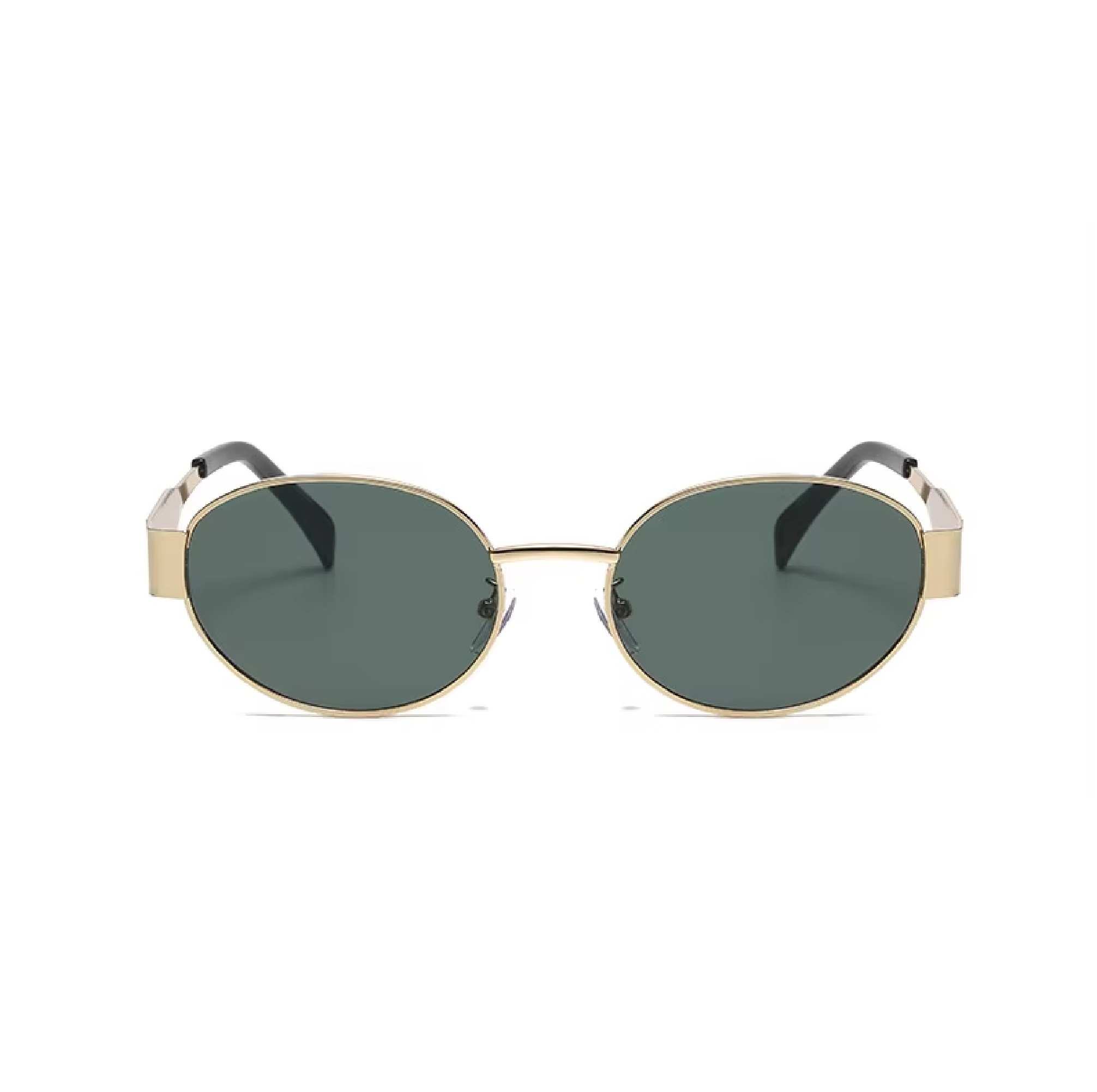 AUGEN Retro Oval Metal Unisex Sunglasses UV 400 Protected Medium Size (216-C3)