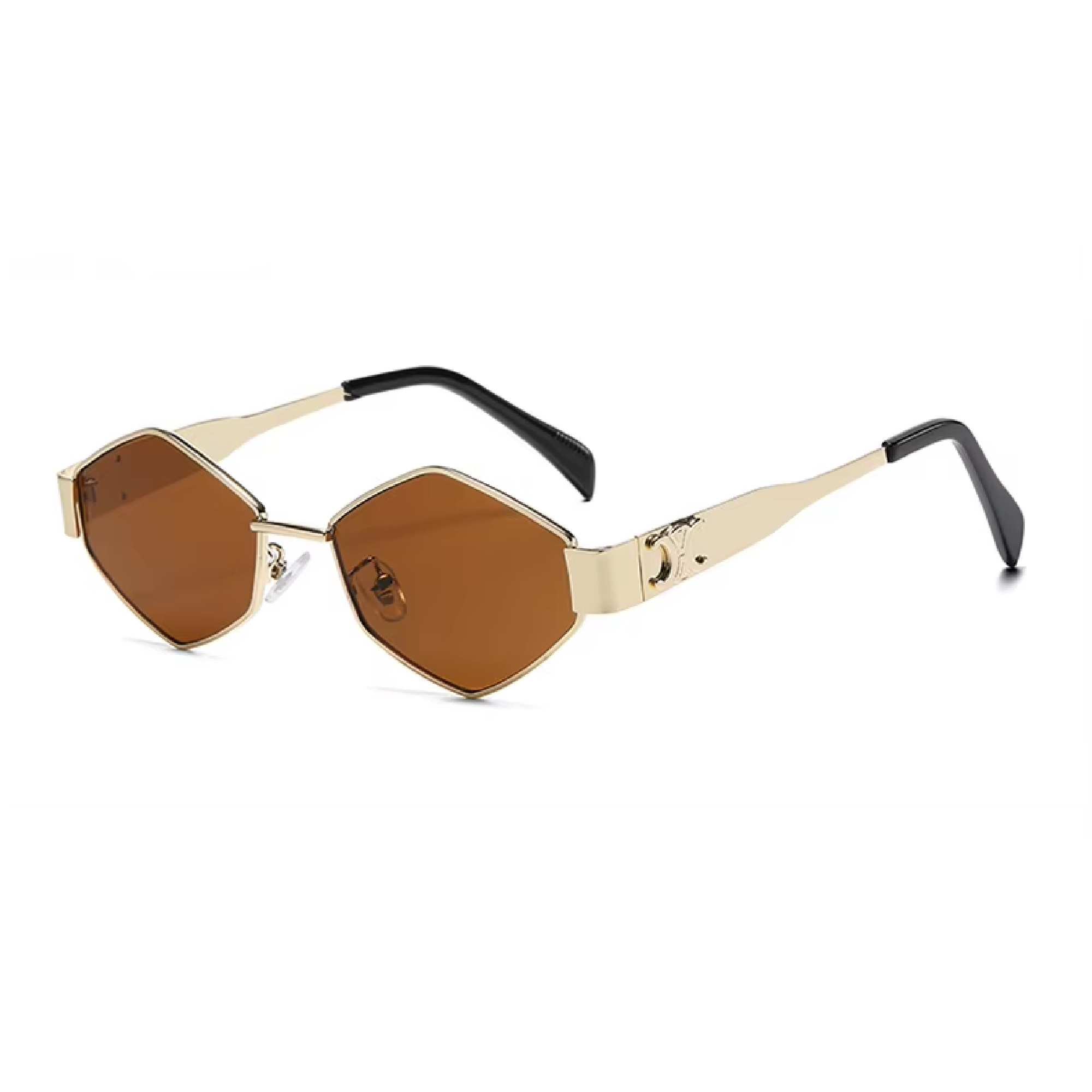 AUGEN Minimalist Hexagonal Sunglasses UV 400 Protected Unisex Small Size (218-C3)