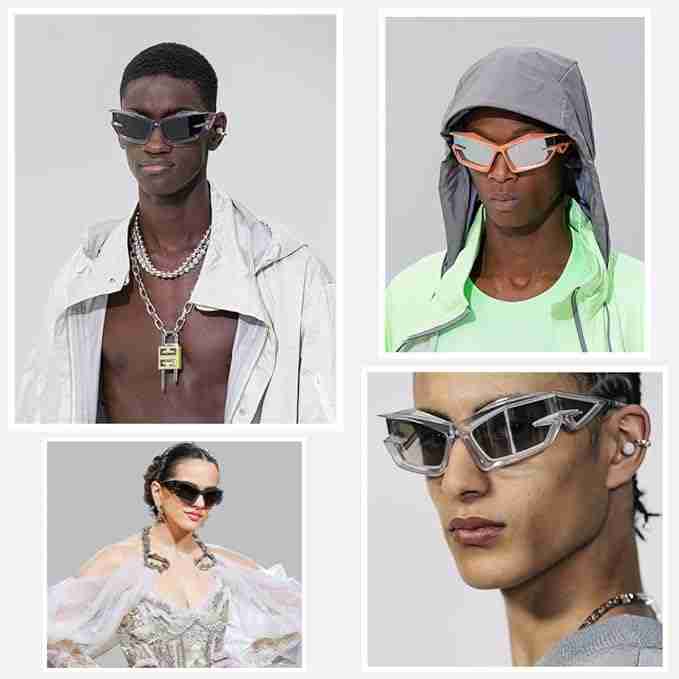 AUGEN Cool Futuristic Y2K Sunglasses Men Women Sports Wraparound Shield Cat Eye Glass Alien Space Shades (223-C1)