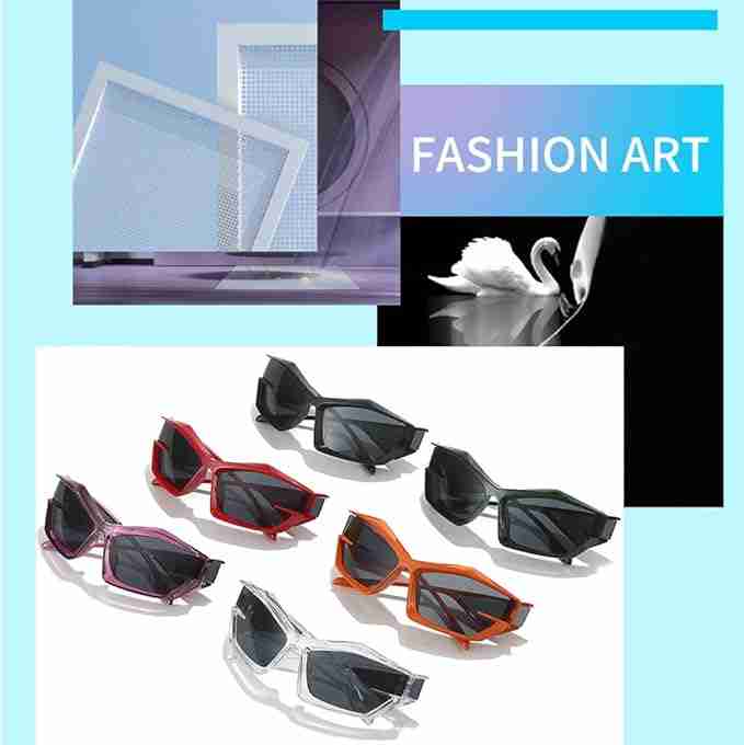 AUGEN Cool Futuristic Y2K Sunglasses Men Women Sports Wraparound Shield Cat Eye Glass Alien Space Shades (223-C1)