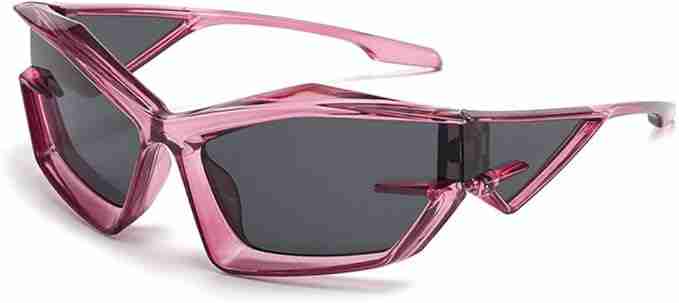 AUGEN Cool Futuristic Y2K Sunglasses Men Women Sports Wraparound Shield Cat Eye Glass Alien Space Shades (223-C10)