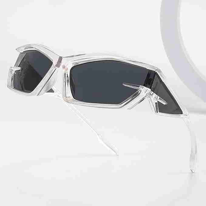 AUGEN Cool Futuristic Y2K Sunglasses Men Women Sports Wraparound Shield Cat Eye Glass Alien Space Shades (223-C3)