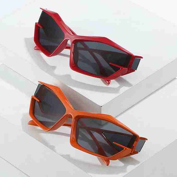 AUGEN Cool Futuristic Y2K Sunglasses Men Women Sports Wraparound Shield Cat Eye Glass Alien Space Shades (223-C7)