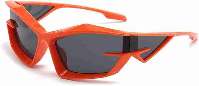 AUGEN Cool Futuristic Y2K Sunglasses Men Women Sports Wraparound Shield Cat Eye Glass Alien Space Shades (223-C9)