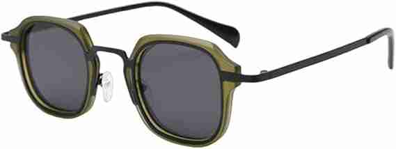 AUGEN Polarized Retro Square Sunglasses UV 400 Protected Unisex Small Size (224-C1)