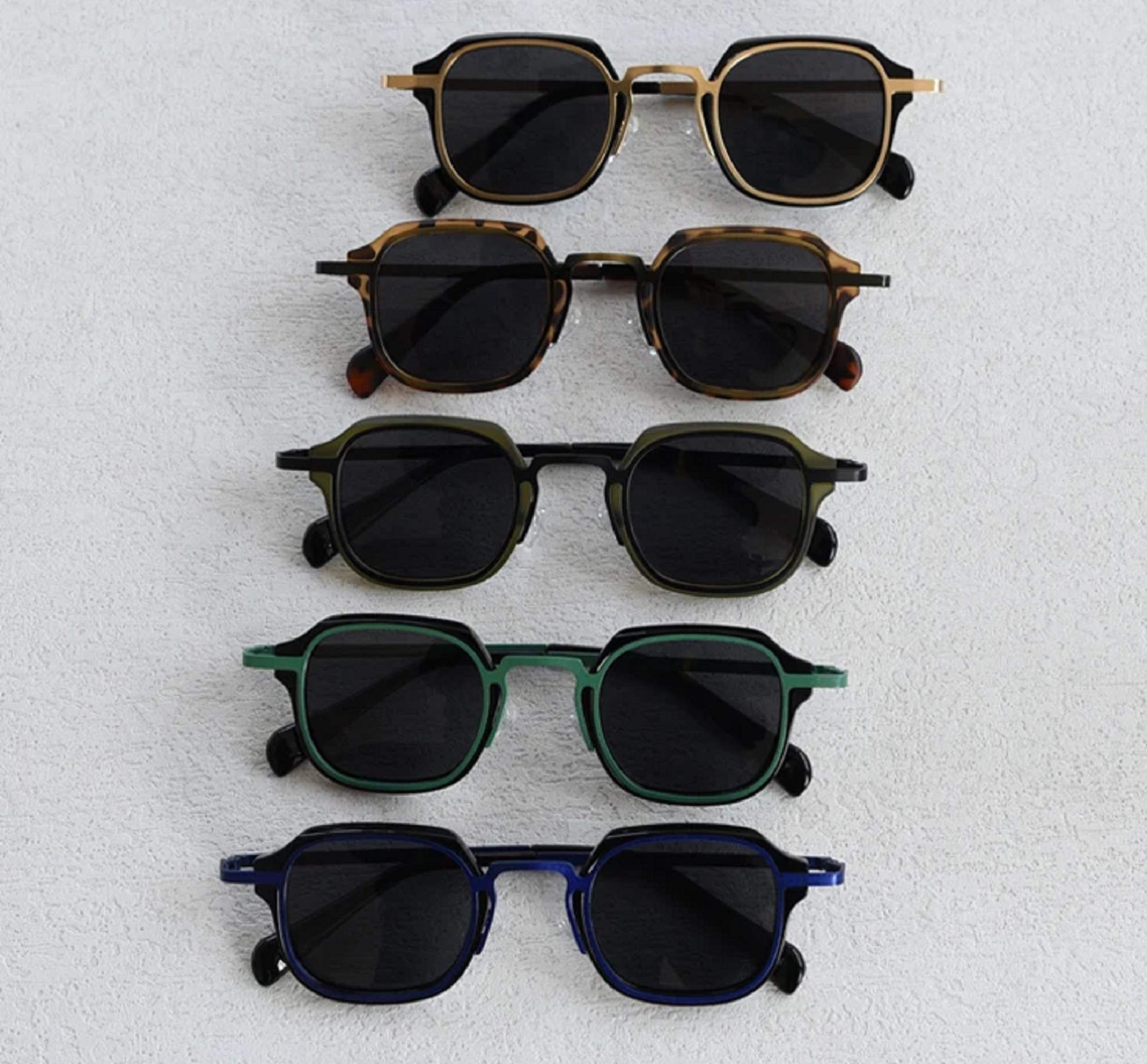 AUGEN Polarized Retro Square Sunglasses UV 400 Protected Unisex Small Size (224-C2)