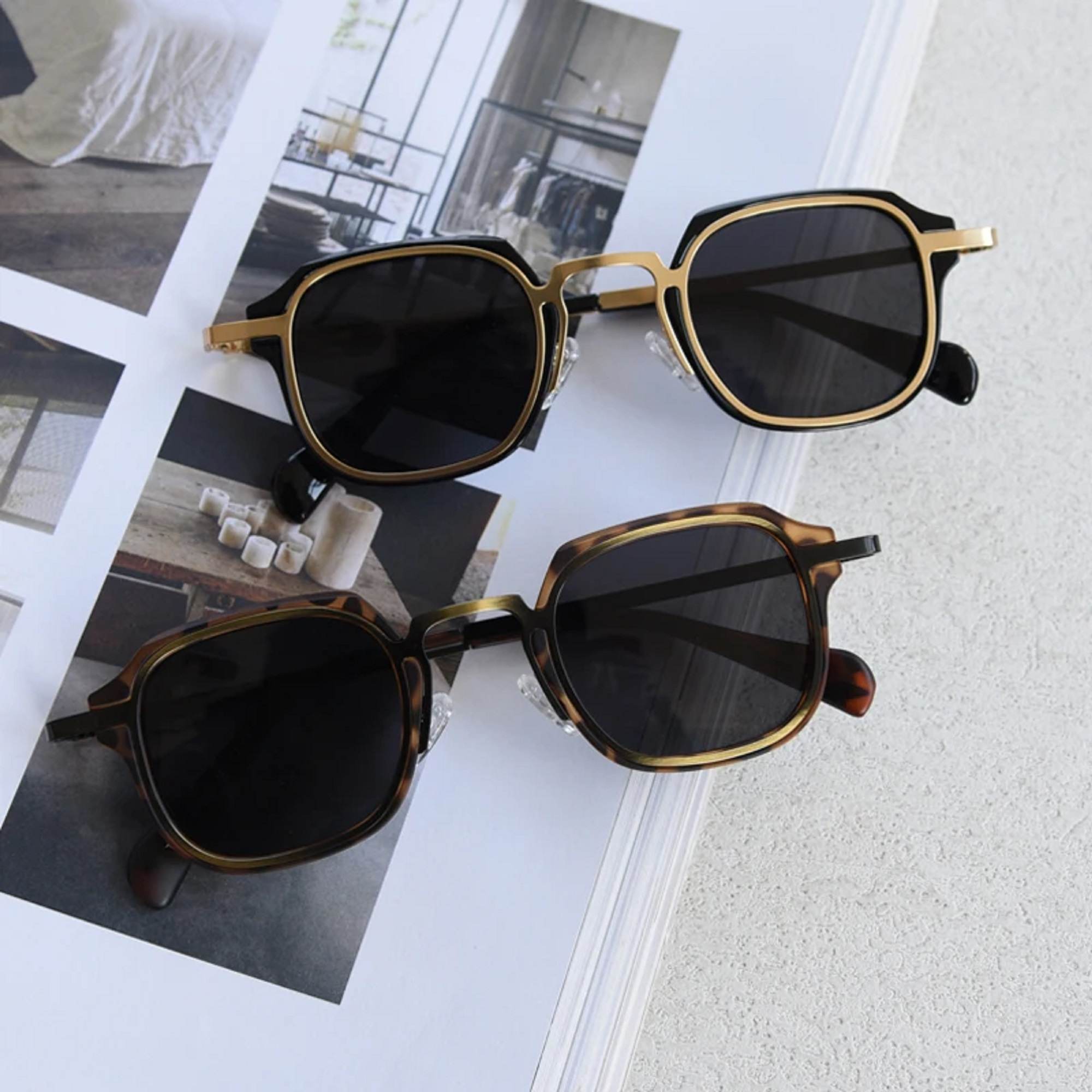 AUGEN Polarized Retro Square Sunglasses UV 400 Protected Unisex Small Size (224-C2)