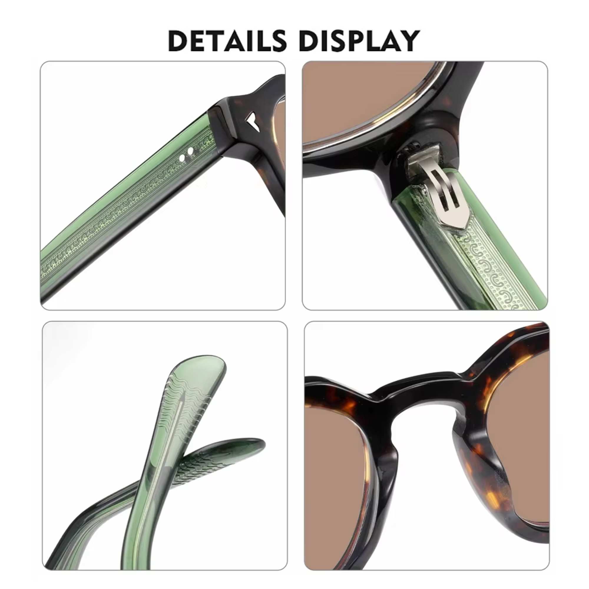 AUGEN Acetate Polarized Sunglasses for Men & Women – Stylish Retro Square Frame, 1.1mm Polarized Lens, UV Protection Eyewear (M233-C1)