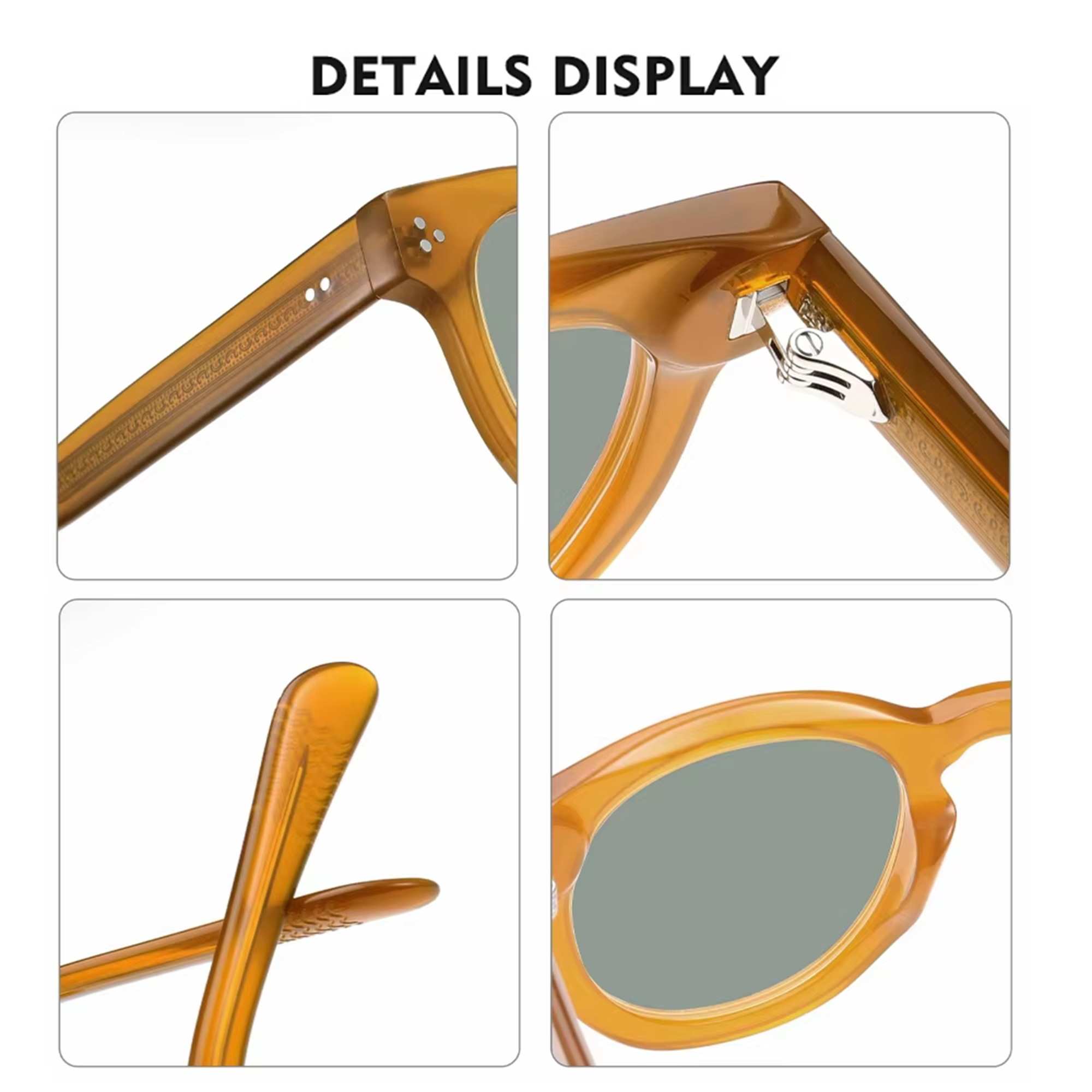 AUGEN Polarized Sunglasses for Men & Women | Acetate Frame | 2025 Trendy Round Sunglasses | UV Protection & HD Polarized Lenses | Unisex Eyewear for All Face Shapes (M234-C2)