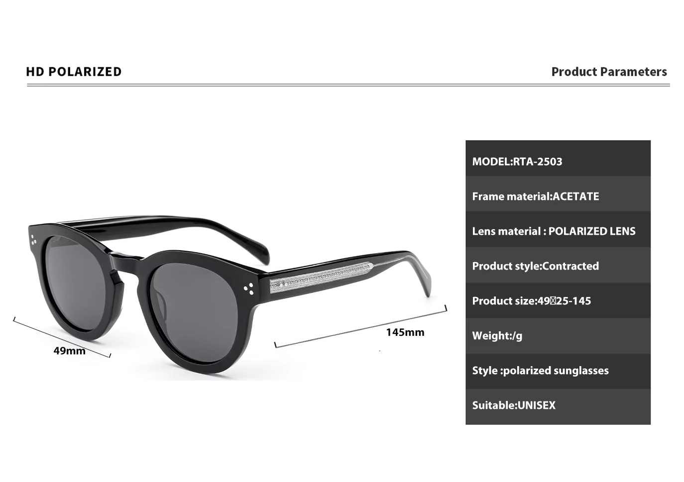 AUGEN Polarized Sunglasses for Men & Women | Acetate Frame | 2025 Trendy Round Sunglasses | UV Protection & HD Polarized Lenses | Unisex Eyewear for All Face Shapes (M234-C2)