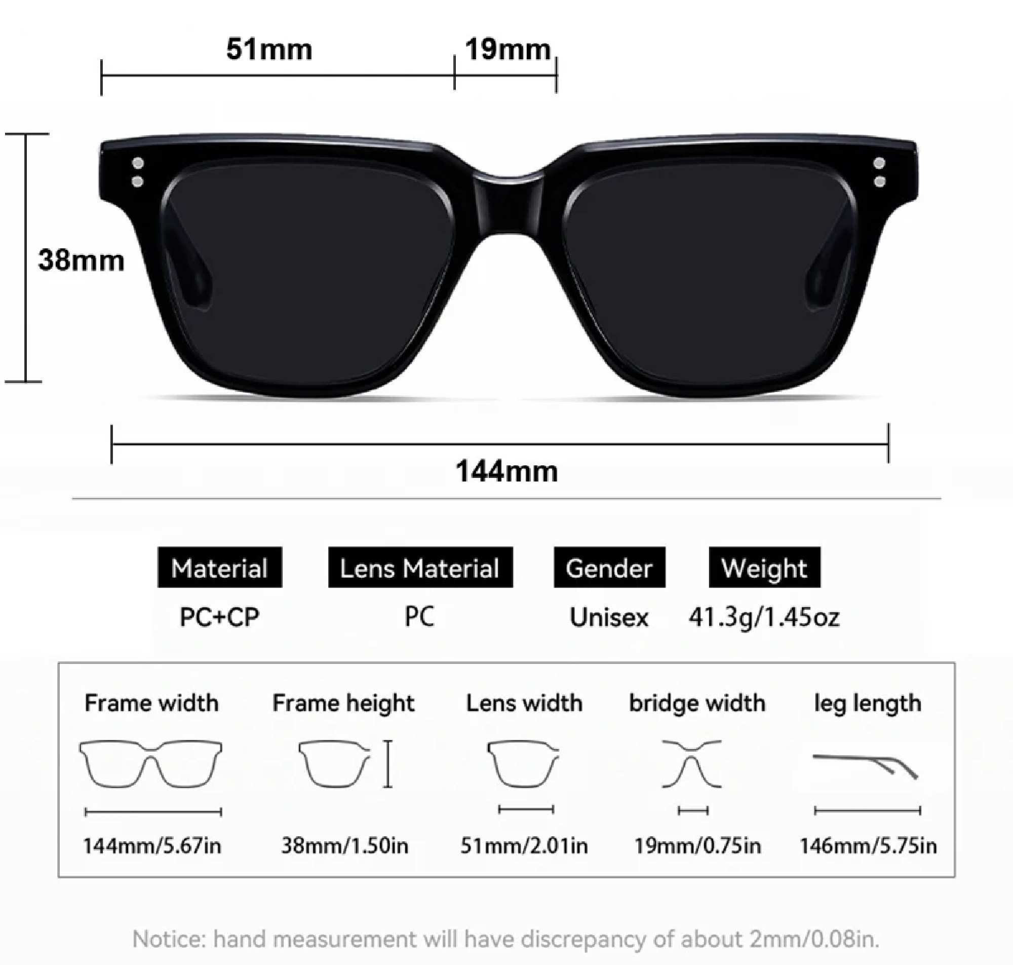 AUGEN Unisex Classic Square Sunglasses | Anti-Slip Frame | Designer Metal Pin | UV Protection | Multiple Lens Colors | Stylish Eyewear for Men & Women (M239-C2)