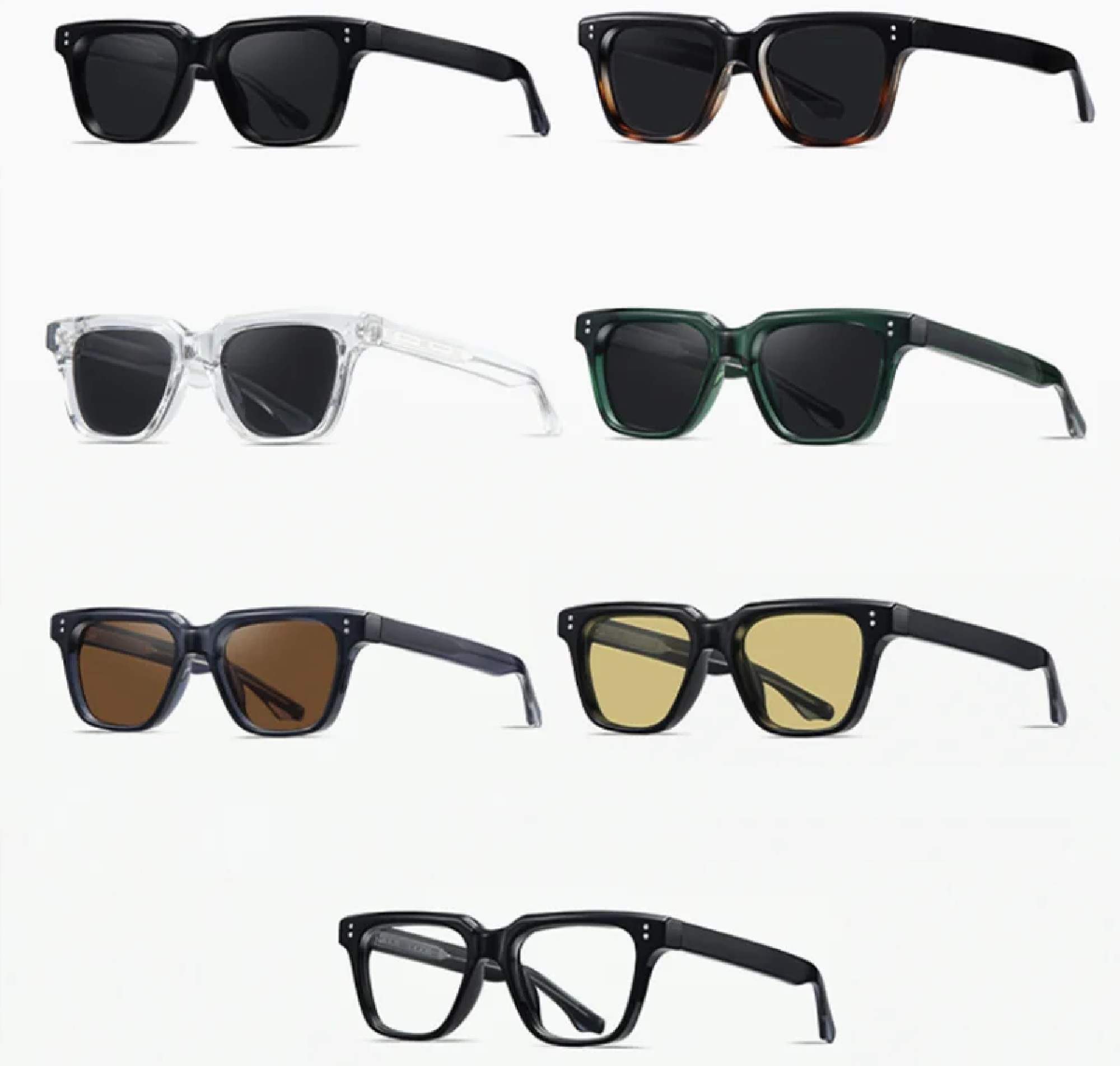 AUGEN Unisex Classic Square Sunglasses | Anti-Slip Frame | Designer Metal Pin | UV Protection | Multiple Lens Colors | Stylish Eyewear for Men & Women (M239-C2)