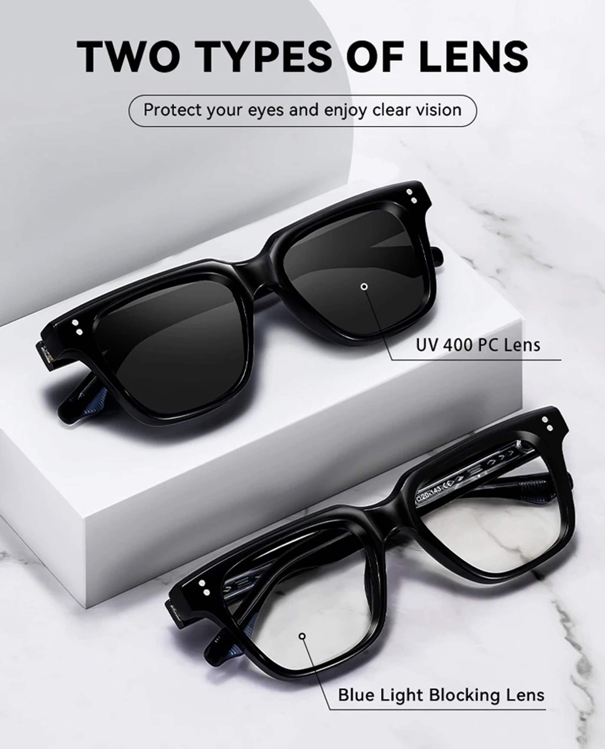 AUGEN Unisex Classic Square Sunglasses | Anti-Slip Frame | Designer Metal Pin | UV Protection | Multiple Lens Colors | Stylish Eyewear for Men & Women (M239-C2)
