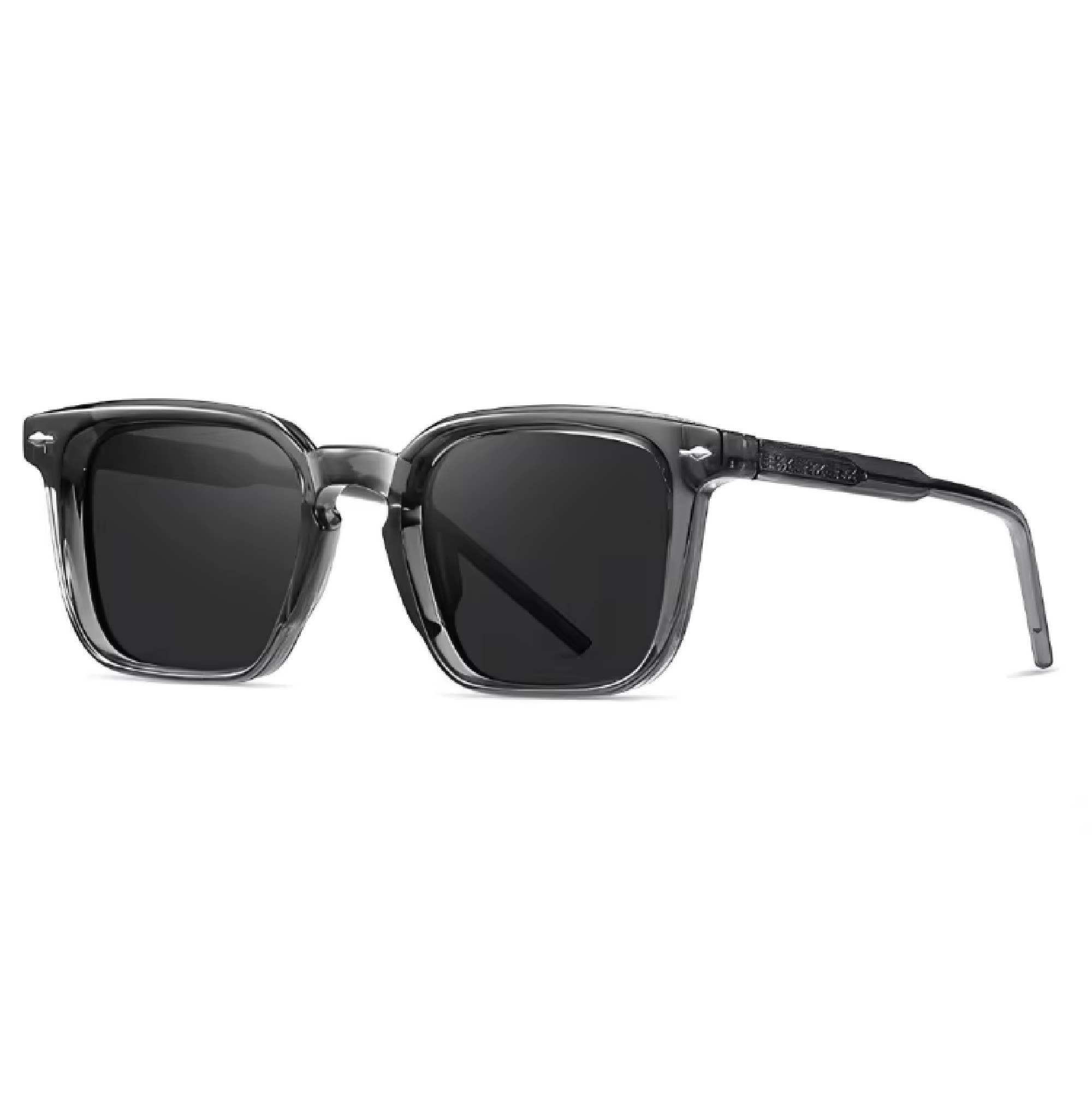 AUGEN Polarized Square Sunglasses for Men | Stylish UV Protection Eyewear with Anti-Slip Temple & 5-Barrel Hinge | Premium Frame for Outdoor, Travel, Driving  (M241-C3)