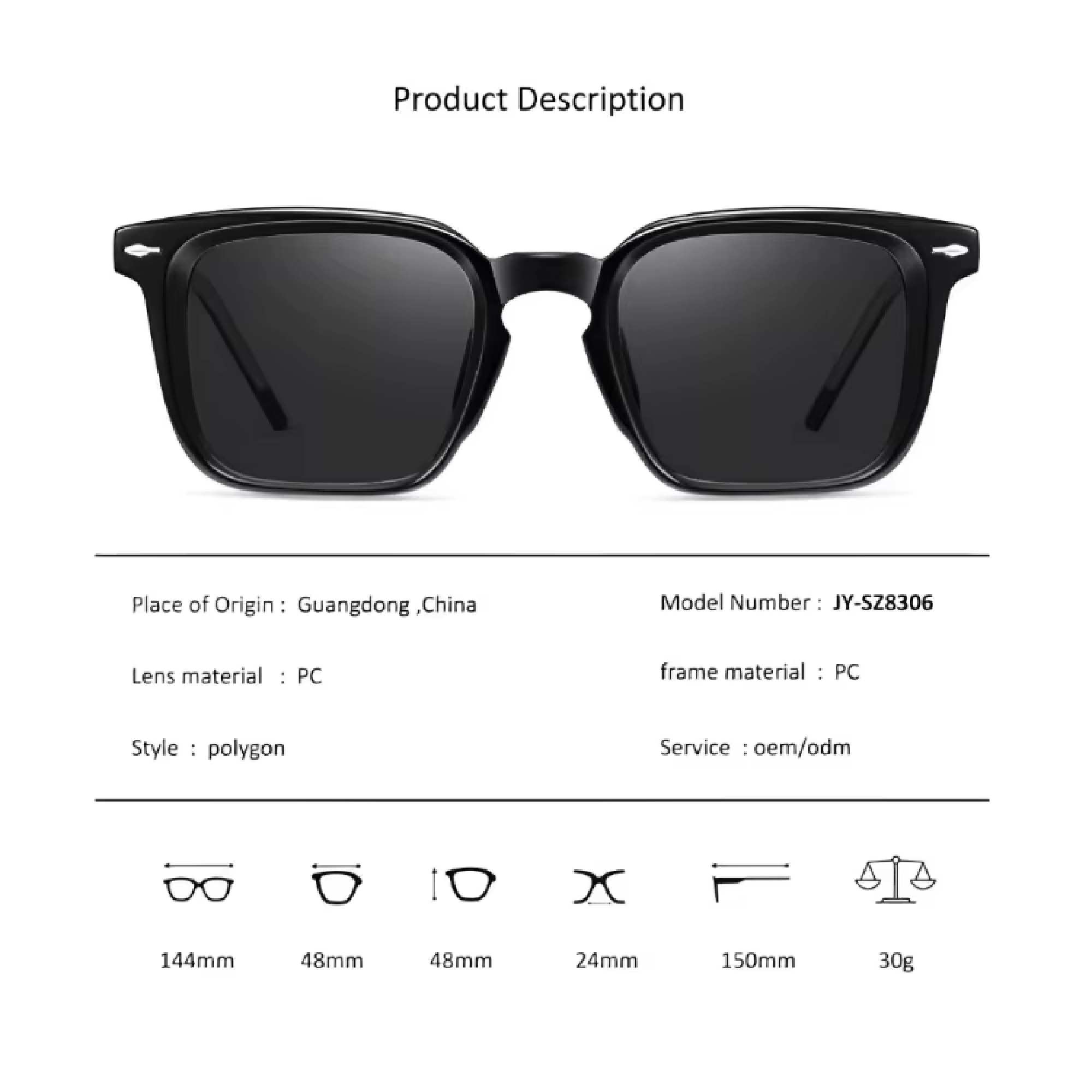 AUGEN Polarized Square Sunglasses for Men | Stylish UV Protection Eyewear with Anti-Slip Temple & 5-Barrel Hinge | Premium Frame for Outdoor, Travel, Driving  (M241-C3)