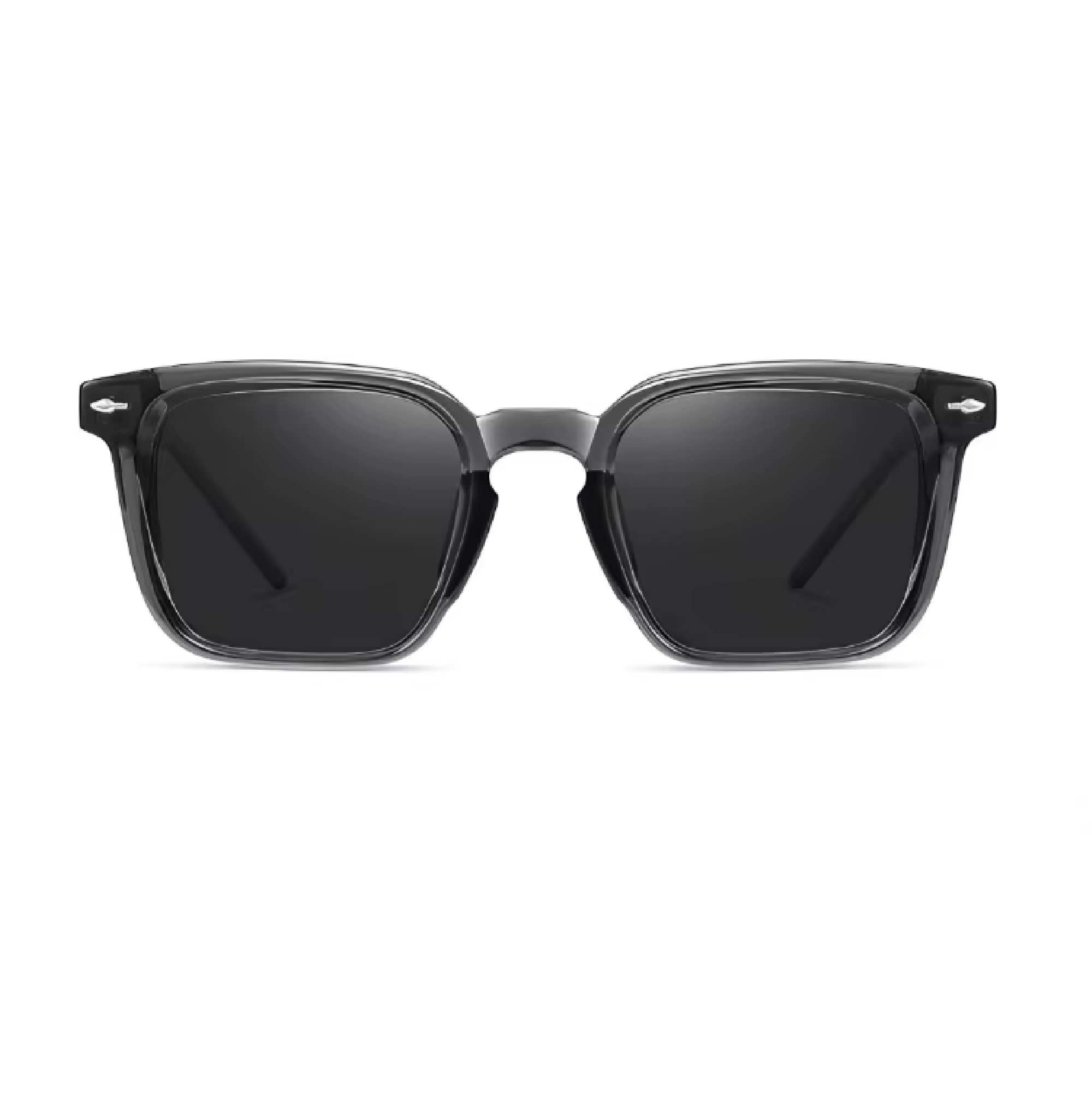 AUGEN Polarized Square Sunglasses for Men | Stylish UV Protection Eyewear with Anti-Slip Temple & 5-Barrel Hinge | Premium Frame for Outdoor, Travel, Driving  (M241-C3)