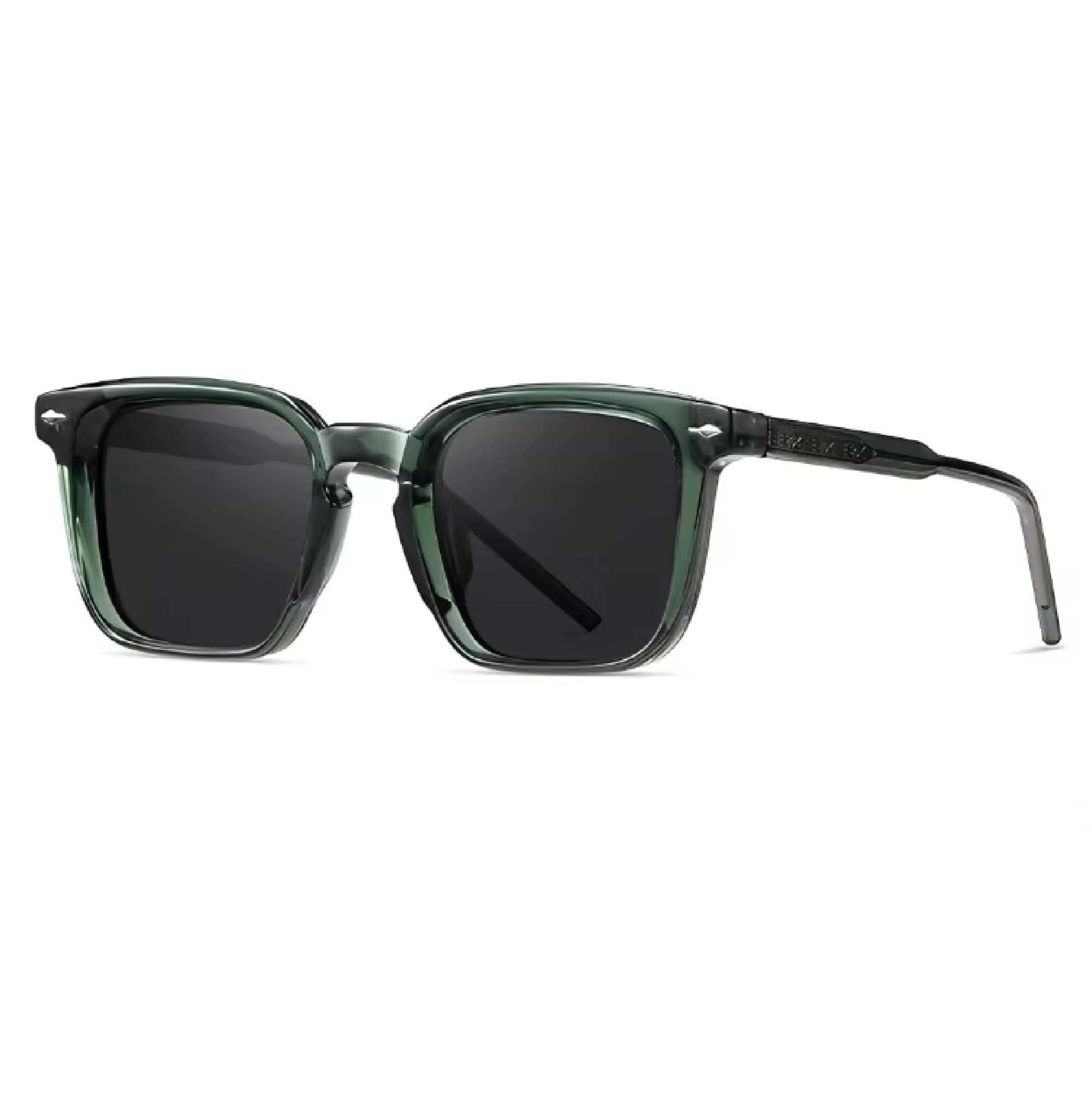 AUGEN Polarized Square Sunglasses for Men | Stylish UV Protection Eyewear with Anti-Slip Temple & 5-Barrel Hinge | Premium Frame for Outdoor, Travel, Driving  (M241-C4)