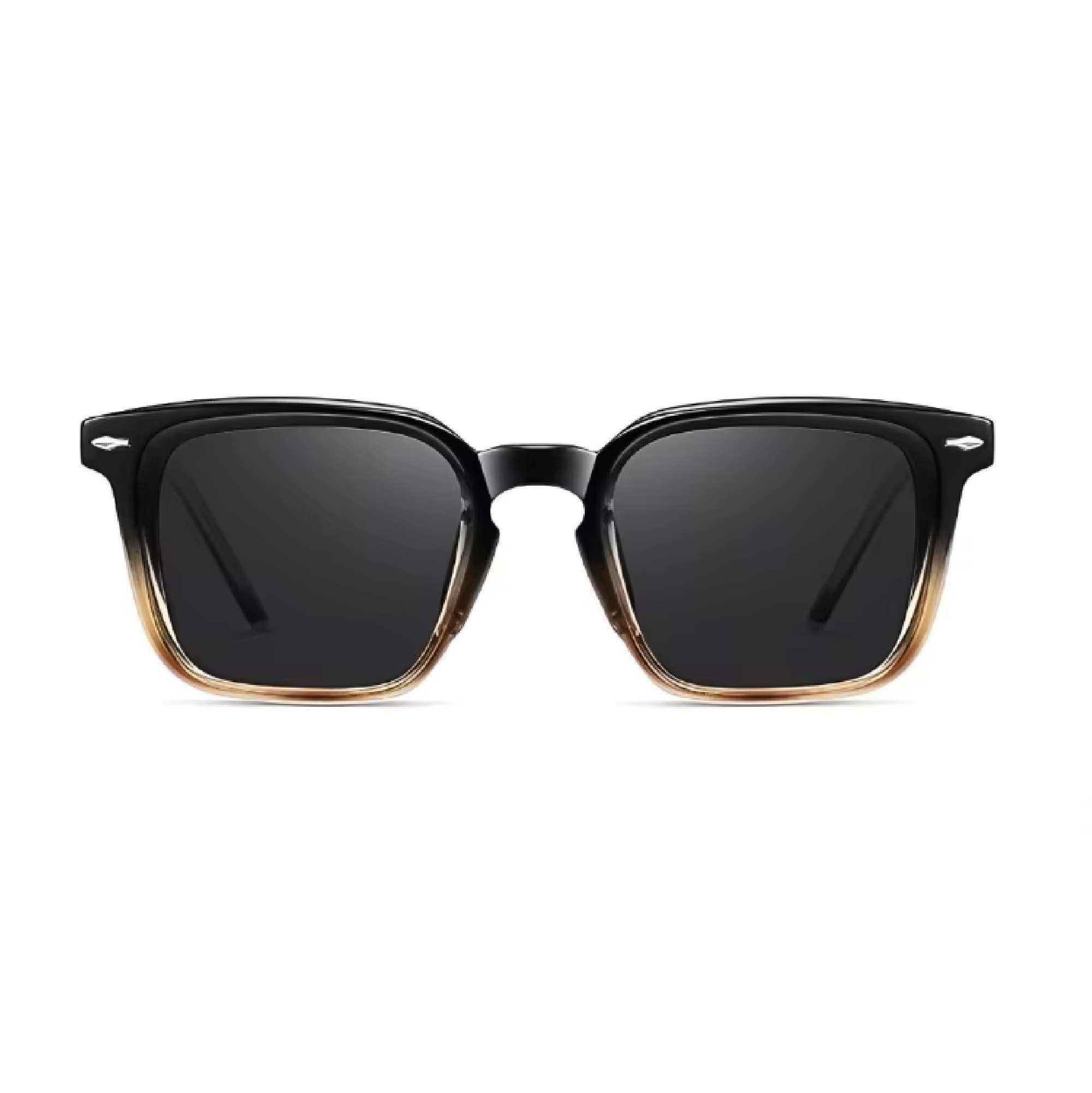 AUGEN Polarized Square Sunglasses for Men | Stylish UV Protection Eyewear with Anti-Slip Temple & 5-Barrel Hinge | Premium Frame for Outdoor, Travel, Driving  (M241-C5)