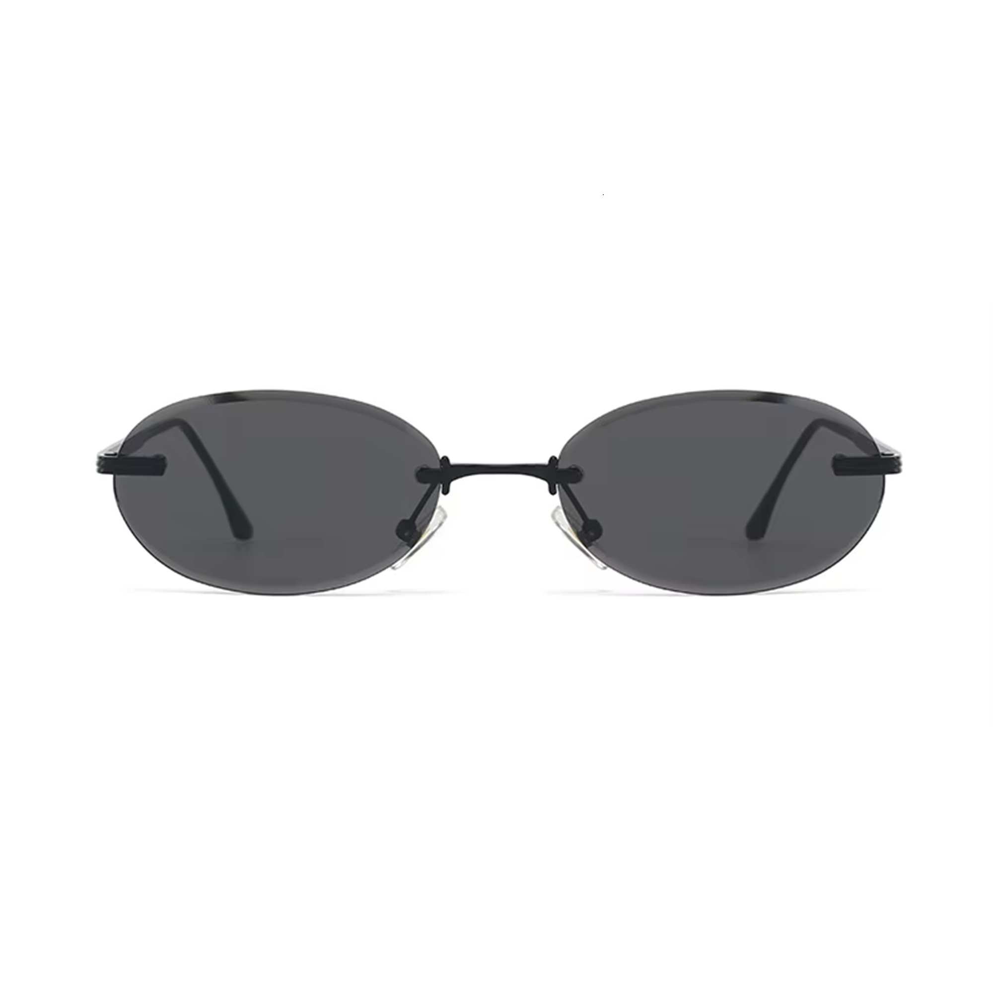 AUGEN Retro Oval Rimless Sunglasses for Men & Women | UV400 Protection | Lightweight Vintage Metal Frame Stylish Shades | Trendy Unisex Eyewear for Travel, Beach, Driving (M242-C1)
