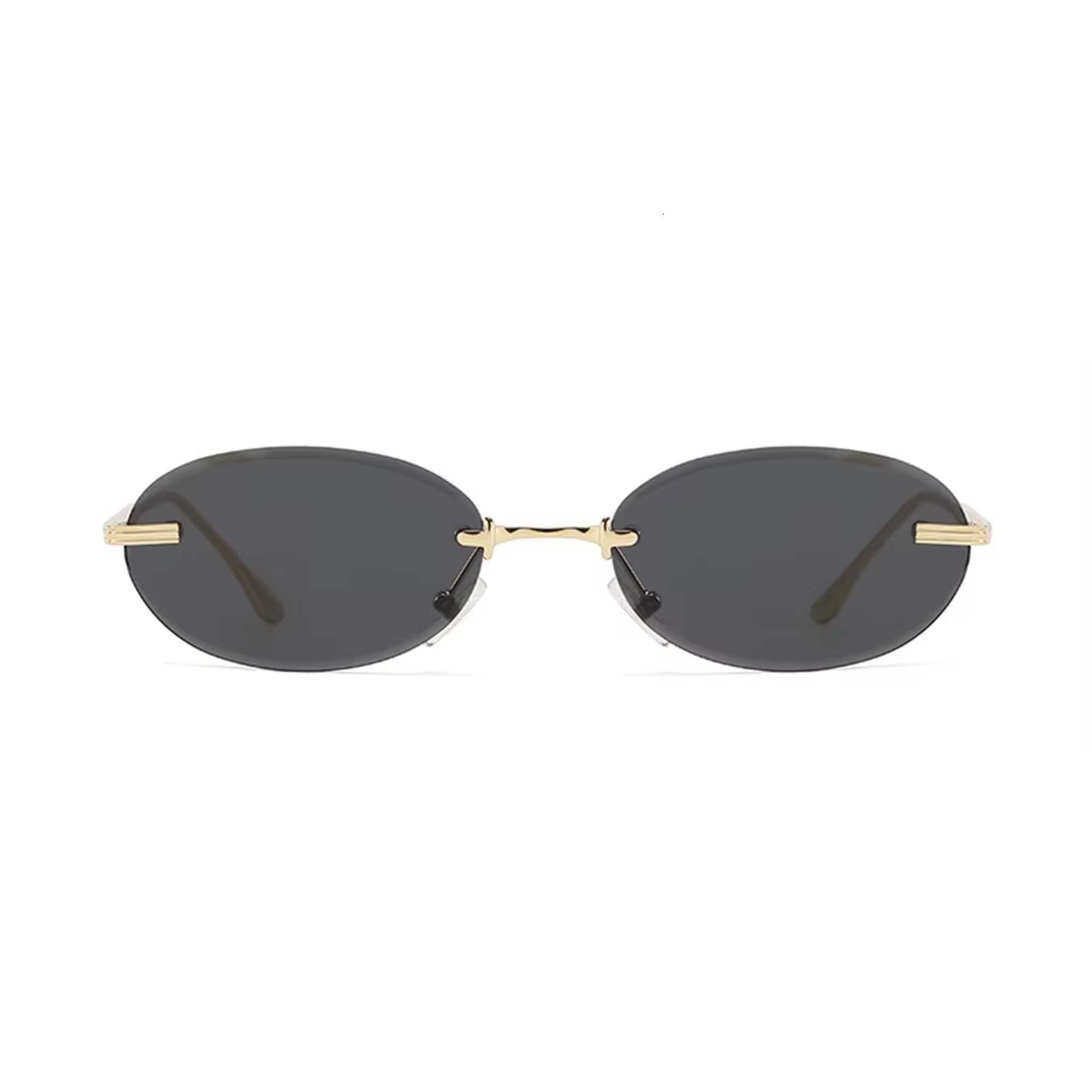 AUGEN Retro Oval Rimless Sunglasses for Men & Women | UV400 Protection | Lightweight Vintage Metal Frame Stylish Shades | Trendy Unisex Eyewear for Travel, Beach, Driving (M242-C2)