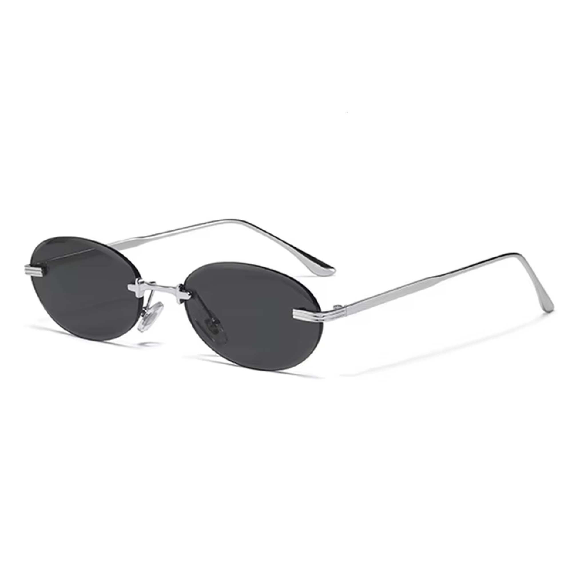 AUGEN Retro Oval Rimless Sunglasses for Men & Women | UV400 Protection | Lightweight Vintage Metal Frame Stylish Shades | Trendy Unisex Eyewear for Travel, Beach, Driving (M242-C3)