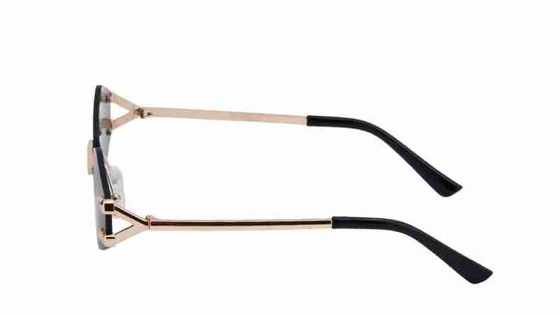 AUGEN Frameless Diamond Lens Sunglasses for Women & Men – Claw Design Luxury Shades, Adjustable Nose Pads, Lightweight Metal Frame, Trendy Geometric UV400 Fashion Eyewear (M251-C1)