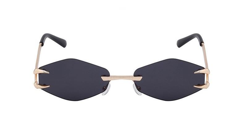 AUGEN Frameless Diamond Lens Sunglasses for Women & Men – Claw Design Luxury Shades, Adjustable Nose Pads, Lightweight Metal Frame, Trendy Geometric UV400 Fashion Eyewear (M251-C1)