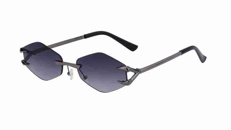 AUGEN Frameless Diamond Lens Sunglasses for Women & Men – Claw Design Luxury Shades, Adjustable Nose Pads, Lightweight Metal Frame, Trendy Geometric UV400 Fashion Eyewear (M251-C2)