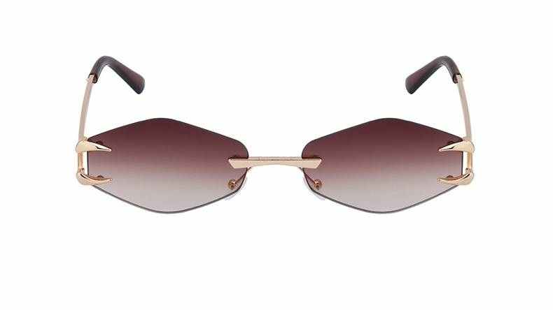 AUGEN Frameless Diamond Lens Sunglasses for Women & Men – Claw Design Luxury Shades, Adjustable Nose Pads, Lightweight Metal Frame, Trendy Geometric UV400 Fashion Eyewear (M251-C3)