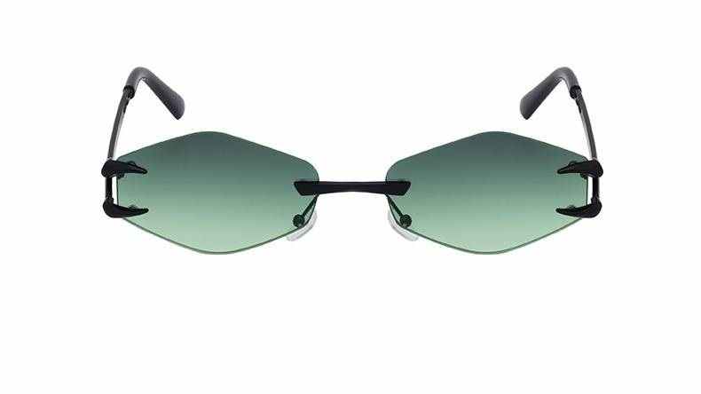 AUGEN Frameless Diamond Lens Sunglasses for Women & Men – Claw Design Luxury Shades, Adjustable Nose Pads, Lightweight Metal Frame, Trendy Geometric UV400 Fashion Eyewear (M251-C4)