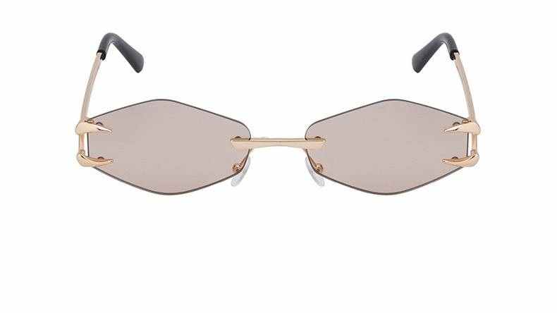 AUGEN Frameless Diamond Lens Sunglasses for Women & Men – Claw Design Luxury Shades, Adjustable Nose Pads, Lightweight Metal Frame, Trendy Geometric UV400 Fashion Eyewear (M251-C5)